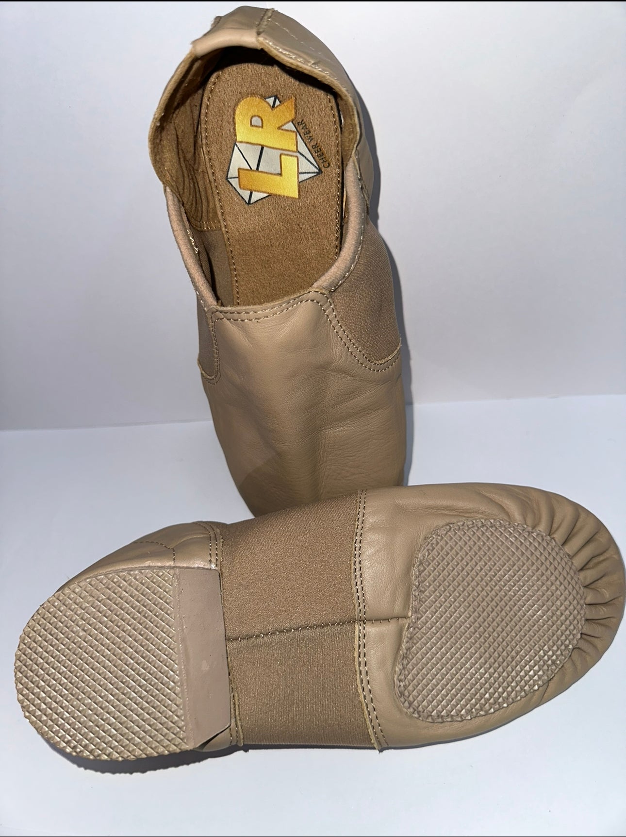 LR Tan Slip On Leather Jazz Dance Shoes